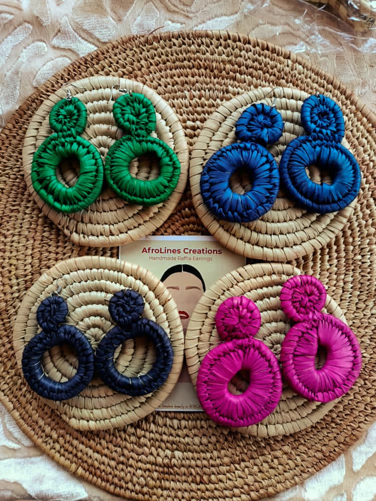 Raffia earrings